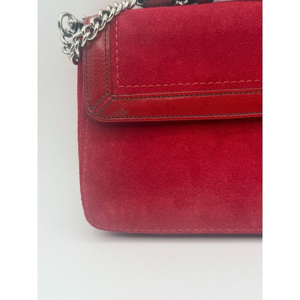 Vintage Coach Red Suede Leather Legacy Convertible Clutch Shoulder Bag 9733 - Picture 4 of 12